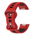 For Fitbit Charge 5 Smart Watch Sports Waterproof Two-Color Silicone Band(Red Black)