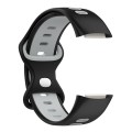 For Fitbit Charge 5 Smart Watch Sports Waterproof Two-Color Silicone Band(Black Gray)