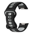 For Fitbit Charge 5 Smart Watch Sports Waterproof Two-Color Silicone Band(Black Gray)
