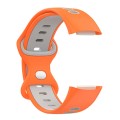 For Fitbit Charge 5 Smart Watch Sports Waterproof Two-Color Silicone Band(Orange Gray)