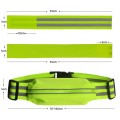 Women Men Running Bag Adjustable Reflective Waist Pouch Pack, Spec: 1 Belt+2 Arm Band(Fluorescent Gr