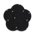 Car-mounted Diamond-filled Plum Blossom Decorated PVC Water Coaster(Black)