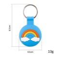For Airtag Cartoon Tracker Silicone Case Anti-lost Device Protective Cover, Color: Colorful Blue
