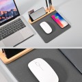 10W Wireless Charging PU Mouse Pad with Mobile Phone and Pen Holder(Bamboo)