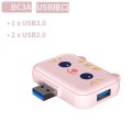 3 In 1 USB Hub For iPad / Phone Docking Station, Port: 3A USB3.0+USB2.0 x 2 Pink