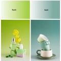 57 x 87cm Double-sided Gradient Background Paper Atmospheric Still Life Photography Props(Green+Frui