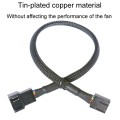 0.27m Computer PWM Temperature Control Cooling Fan Extension Cable Chassis HUB Connector(1 In 1)