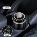Car-mounted One-hand Opening Closing Detachable Ashtray With LED(Streaming Silver)