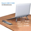 6 Ports USB-C/Type-C HUB Docking Station Laptop Stand Holder