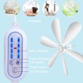 USB Home Dormitory Mute High Wind Power Mini Fan Six Blade Small Ceiling Fan, Style: Fan+Remote Cont