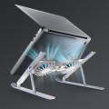 C9 Pro RGB Ambient Light Foldable Fan Cooling Laptop Aluminum Alloy Heightening Stand, Color: Silver