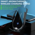 Car Cell Phone Holder Wireless Charger Aromatherapy Spray(Black)