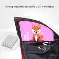 Car Cartoon Magnetic Sunshade Sunscreen Telescopic Collapsible Sunshield, Size:Co-pilot(Fox)