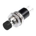 10 PCS 7mm Thread Multicolor 2 Pins Momentary Push Button Switch(Black)