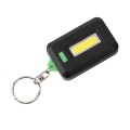 2 PCS 3W Mini COB LED Flashlight Keychain Emergency Camping  Backpack Light with 3 Modes(Green)