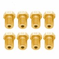 8 PCS Bugatti 3D Printer Accessories E3D-V5 V6 Nozzle M6 Thread Consumables Hot Nozzle, Size:3/0.6mm