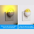 Yellow Duck Wall Socket Lamps LED Night Light Light Control Sensor Bedroom Night Lamp, US Plug, AC 2