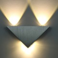 3W Aluminum Triangle Wall Lamp Home Lighting Indoor Outdoor Decoration Light, AC 85-265V(Yellow Ligh