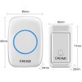 CACAZI A10G One Button Three Receivers Self-Powered Wireless Home Cordless Bell, EU Plug(White)