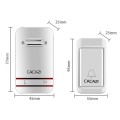CACAZI V027G One Button One Receivers Self-Powered Wireless Home Kinetic Electronic Doorbell, EU Plu