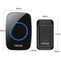 CACAZI A10G One Button One Receivers Self-Powered Wireless Home Cordless Bell, US Plug(Black)