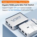 VONETS VSP510 5 Ports Ethernet Gigabit Switch with DC Adapter + Rail Fixing Buckle Set