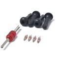 Snap-in Short Black Rubber Valve Stem (TR414) 4-Pack with Valve Core Wrench for Tubeless 0.453 Inch