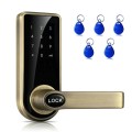 Password + Key + Sensor Card Zinc Alloy Red Bronze Electronic Door Lock Touch Screen Electronic Code