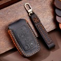 For Dodge Ram 6-button C163 Car Key Leather Protective Case (Black)