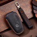 For Ford F-150 4-button C072 Car Key Leather Protective Case (Black)