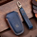For Ford F-150 5-button C073 Car Key Leather Protective Case (Blue)