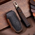 For Ford F-150 3-button C074 Car Key Leather Protective Case (Black)
