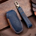 For Ford F-150 3-button C074 Car Key Leather Protective Case (Blue)