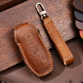 For Ford F-150 3-button C074 Car Key Leather Protective Case (Brown)
