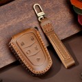 For Cadillac / CT5 / CT6 / XT6 5-button C087 Car Key Leather Protective Case (Brown)