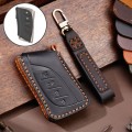 For Lexus 4-button Hallmo Car Cowhide Leather Key Protective Cover Key Case(Black)