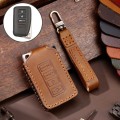 For Lexus 4-button Hallmo Car Cowhide Leather Key Protective Cover Key Case(Brown)