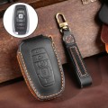 For Lincoln Hallmo Car Cowhide Leather Key Protective Cover Key Case(Black)