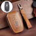 For Lincoln Hallmo Car Cowhide Leather Key Protective Cover Key Case(Brown)