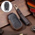 For Chevrolet 5-button Hallmo Car Cowhide Leather Key Protective Cover Key Case(Black)