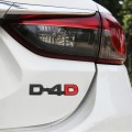 Car D4D Personalized Aluminum Alloy Decorative Stickers, Size:10 x 2.5cm (Black)