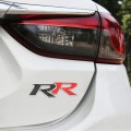 Car Dual R Personalized Aluminum Alloy Decorative Stickers, Size:11 x 3.5cm (Black Red)