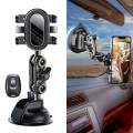 Car Universal Overhead Camera Suction Cup Phone Holder, Short Style with Bluetooth Remote Control
