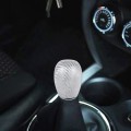Car Carbon Fiber Pattern Gear Shift Knob Short Style Duck Egg Type Automatic Gear Head (Silver)