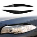 Pair Car Lamp Eyebrow Soft Decorative Sticker for BMW 5 Series F10 2010-2013(Black)