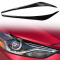 Pair Car Lamp Eyebrow Soft Decorative Sticker for Hyundai Elantra 2016-2018 (Black)