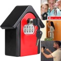 Hut Shape Password Lock Storage Box Security Box Wall Cabinet Safety Box, with 1 Key(Red)