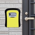 Password Lock Metal Storage Box Door Security Box Wall Cabinet Key Safety Box(Yellow)