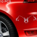 10 PCS Dual Funny Go Fishing Styling Reflective Car Sticker, Size: 25cm x 9.5cm(Silver)