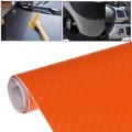 Car Decorative 3D Carbon Fiber PVC Sticker, Size: 152cm x 50cm(Orange)